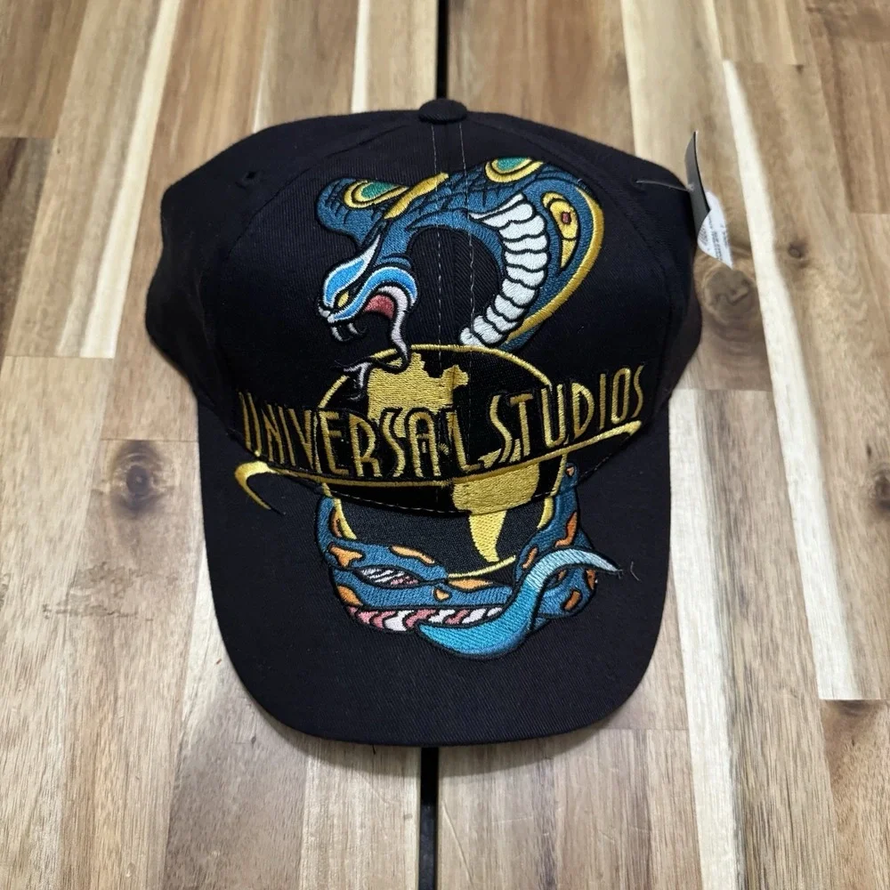 Vintage Universal Studios Hat Adult Snake Bite Adjustable All Over Print 90s NWT